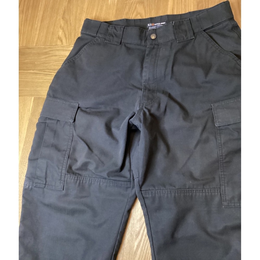 511 Tactical Mens Sz Large Waist (35.5-39) Black RipStop Cargo Pants Style 74003 - Picture 4 of 6